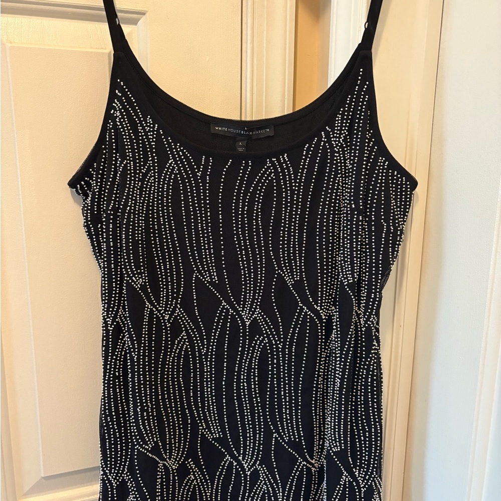 NWT WHBM Black Beaded Tank